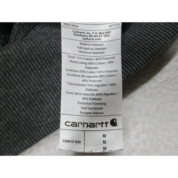 Carhartt Rain Defender Hoodie Sweatshirt Mens Medium‎ Gray Loose Fit Paxton